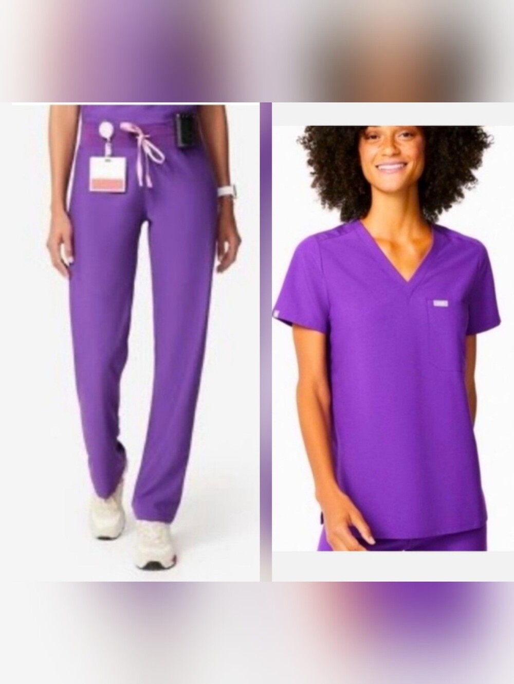 Figs Ultra Violet Set of Livingston Pants & Catarina Scrub Top XXS/P & XXS
